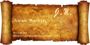 Jurek Martin névjegykártya