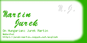 martin jurek business card